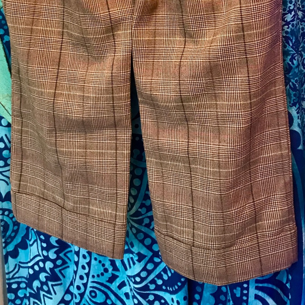 Vintage Brown Plaid Capri Pants Size 12 - Picture 4 of 7